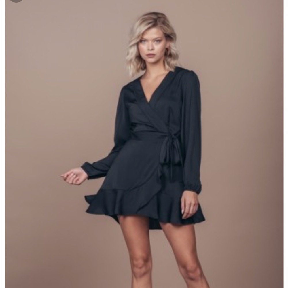 Vestique Black Wrap Dress
